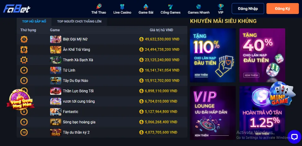 Trò chơi slot VIP